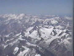 La cordillère des Andes vue d'avion