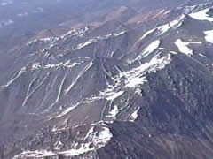 La cordillère des Andes vue d'avion
